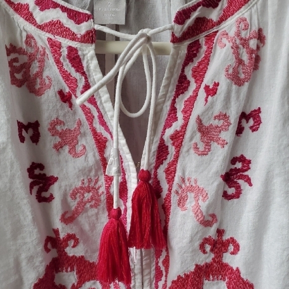 Chico's White Blouse with Pink Embroidery - Picture 8 of 13